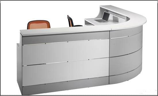 Mostrador mod. ISLA CURVO MADERA.