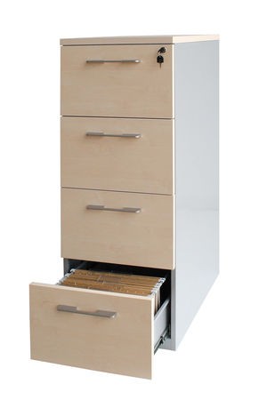 Armario archivador metálico y melamina.