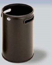 Papelera circular metálica.