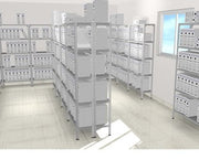 Estantería de ángulo pintada en epoxi.